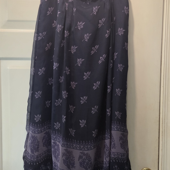 Sag Harbor Navy and Lavender A-Line Skirt - Picture 1 of 6